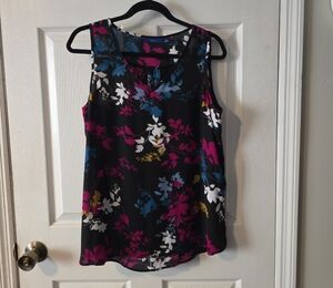 Apt. 9 Black Floral Sleeveless Blouse